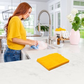 Amago - Pack of 5 Microfibre Tea Towels Laser Cut 30 x 50 cm - Orange