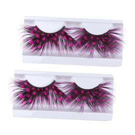 FRCOLOR Colorful Eyelashes 2 Pairs Extra Extension Makeup for Bold Eye Looks Pink and Dramatic Style for Parties and Special Occasions