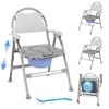 5 in 1 Folding Bedside Commode - Adjustable Height Portable