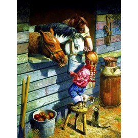 SUNSOUT INC - Working Girl - 500 pc Jigsaw Puzzle by Artist: Don Crook - Finished Size 18" x 24" - MPN# 36048