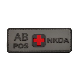 Tactical Blood Type Hook-Fastener Backing 2-Pieces PVC Replacement for AB Positive Rubber Patch DIY Emblem Military Medic Morale Patches Medical Armband Badges (Replacement for AB Positive)