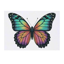 'Colourful Butterfly' Temporary Tattoo - Water Resistant, Skin-Safe, Non-Toxic Transfer (TO00080733)