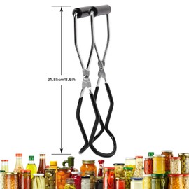 Eeoyu Canning Jar Lifter Tongs Stainless Steel Jar Lifter with Grip Handle for Home Kitchen (Black)