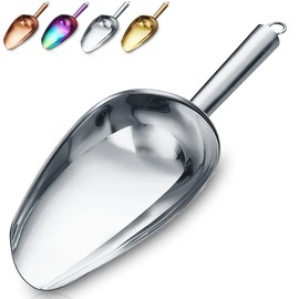 Ice Cream Scoop, Premium Stainless Steel Cookie Scoop, Fashion Ice Cream Scoop, Heavy Duty Flour Scoop, All-Purpose Candy Scoop, Dishwasher Safe (Silver/8oz/9 Inch)