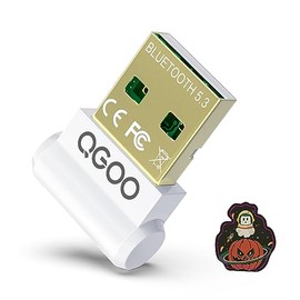 USB Bluetooth Adapter for PC - QGOO Bluetooth Dongle 5.3 EDR, Wireless Bluetooth Receiver for Desktop Computer Laptop Bluetooth Windows 8.1/10/11（white-099）