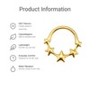 BCMON 18K Gold PVD G23 Titanium Star Septum Clicker Nose