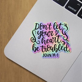 Holographic Decal Stickers of John 14-1 Premium Waterproof Vinyl Decal Stickers for Laptop Phone Accessory Helmet Car Window Mug Tuber Cup Door Wall Decoration ANDVER3c4044aHO