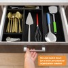 Black Bamboo Drawer Organizer - Silverware&Utensil Holder Organizer for Kitchen
