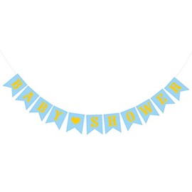 Fantasias Miguel Mylin Banderín Letrero Baby Shower, Ideal para Decorar Fiestas, Mesas de Dulces, Escenarios, Tamaño: 20 cm Alto x 16 cm Ancho X 3 m Largo, Color Azul