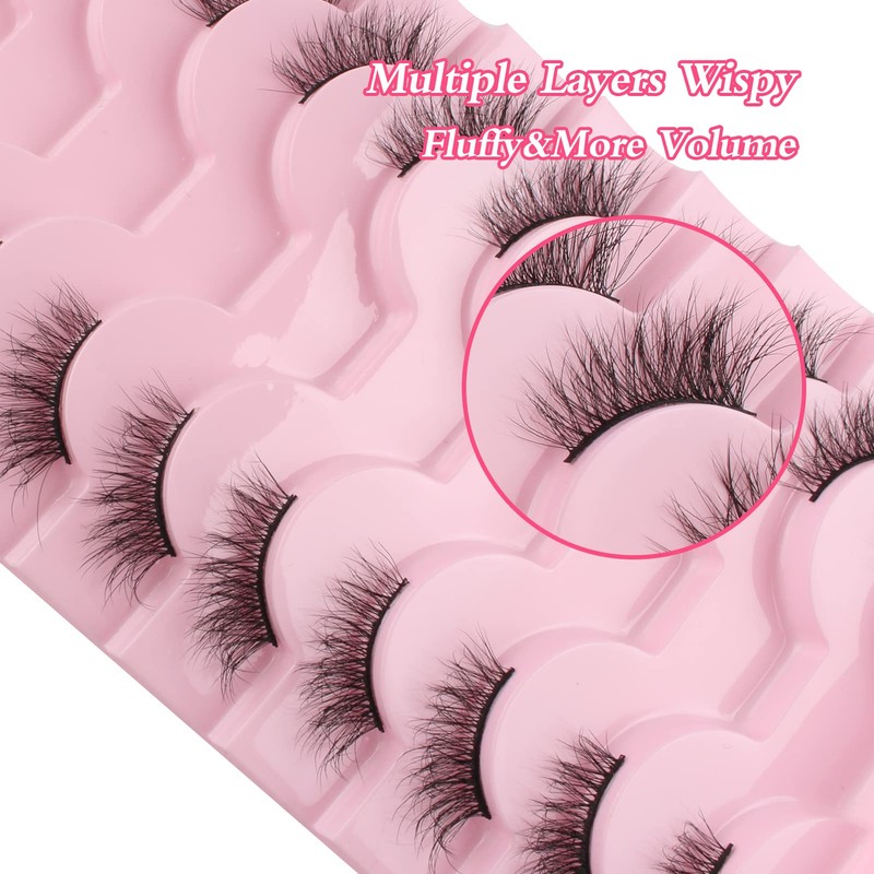 Parriparri Half Lashes Natural Fluffy Wispy Cat Eye Lashes 10