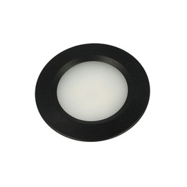 LEDLUX Mini Round LED Recessed Spotlight 3W AC/DC 12V DC 24V Hole 50mm Diameter 68mm [Energy Class A] (Black, 6000K)