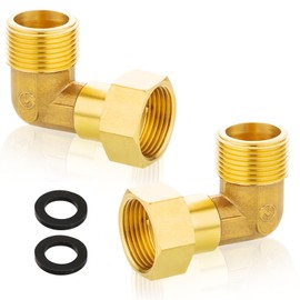 Messing Beweglich Verschraubung, 2Pcs 90 Grad Winkelverschraubung, Messing Winkel 90°, Winkel 90° 3/4" IG/AG Verschraubung für Wasserinstallationen und Zentralheizungssysteme