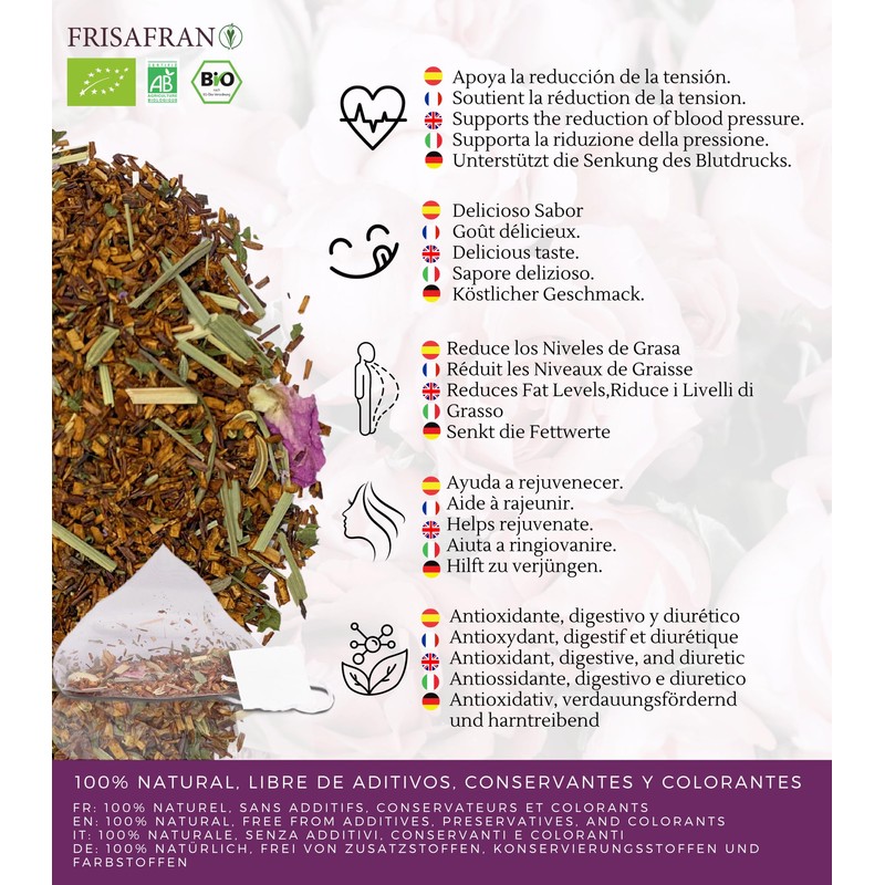 FRISAFRAN - Organic Antioxidant Rooibos Infusion in Pyramids | Nutritious