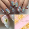 2 Boxes Nail Art Rhinestones Kit, 3D Gold Nail Charms