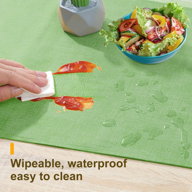 Rinpon Waterproof Wipeable Table Runner, Thick Farmhouse Table Runner, Dresser