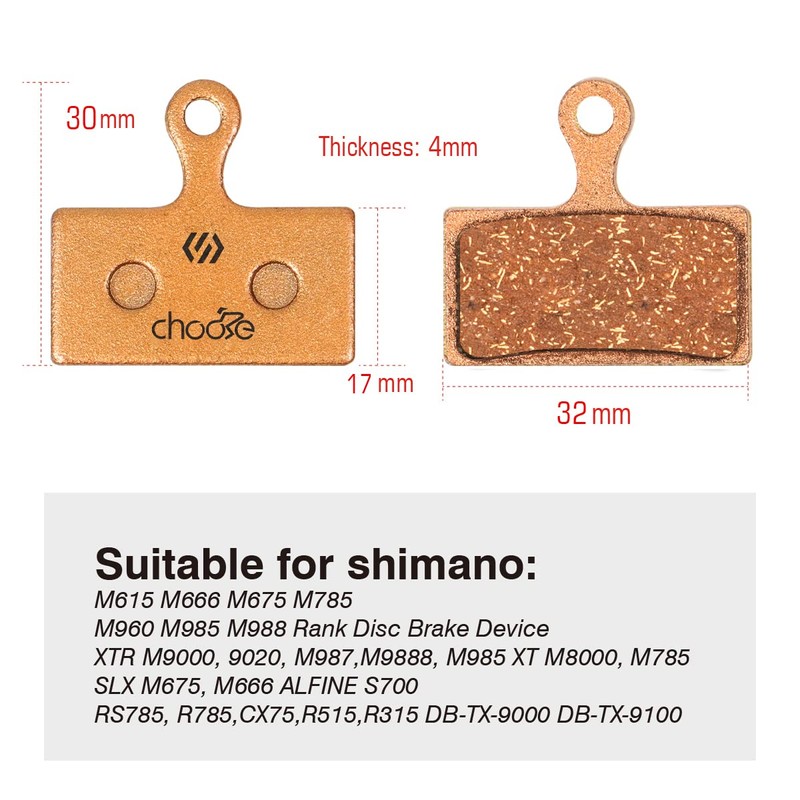 Chooee Brake Pads for Shimano G01S G02S XT XTR JO2A