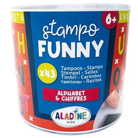 Aladine - 4 Inchiostri per bambini staccabili - Nero, Blu, Verde e Rosso - Diametro 3,5 cm - 85177