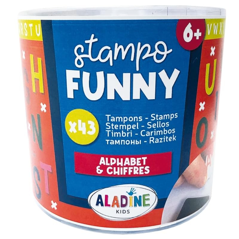 Aladine - 4 Inchiostri per bambini staccabili - Nero, Blu,