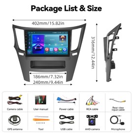 SIXTOP [2+64G] Android Car Stereo for Subaru Outback/Legacy 2010-2016 Upgrade Replacement Radio Carplay Android Auto Mirror Link 30 Themes 9 inch Touchscreen FM GPS Bluetooth+AHD Camera&MIC