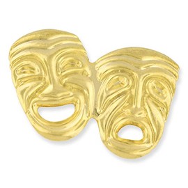 PinMart's Gold Plated Theater Mask Lapel Pin – 1 Piece