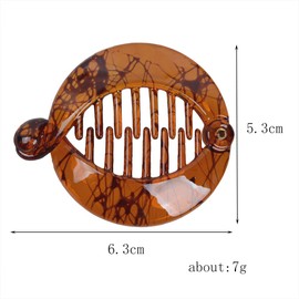 4 PCS 2.5 Inches Round Banana Clips Side Combs Ponytail Hair Clip Comb Flat Shark Hair Clincher (Style A#)