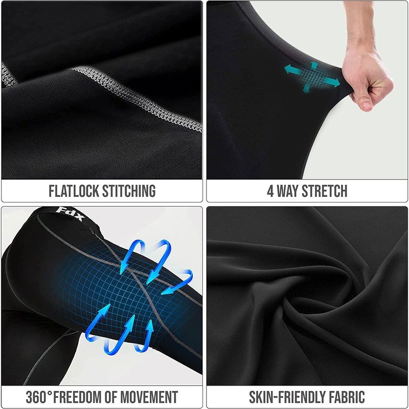 FDX Men’s Thermal Compression Suit, Breathable, Lightweight, Elastic Cool Quick