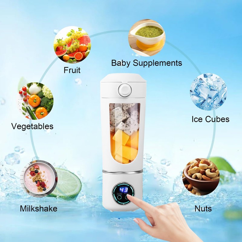 700 ml Portable Electric Mixer (1500 mAh, White)