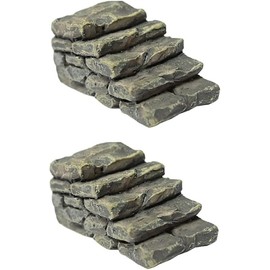 Mini Resin Bridge Stair Stone Straight Bridge Stairs Stone Steps Garden Fairy Ornament Flower Pot Plant Micro Landscaping Decor Bonsai Craft Straight Stairs Outdoor Statues Outdoor Decor