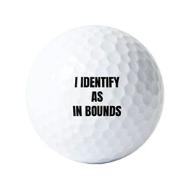 Moonlight4225 I Identify As in Bounds v2 Black 3-Pack Printed Golf Balls
