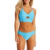 JESSICA SIMPSON Women's Standard Side Shirred Bikini Bottom, Blue, Medium