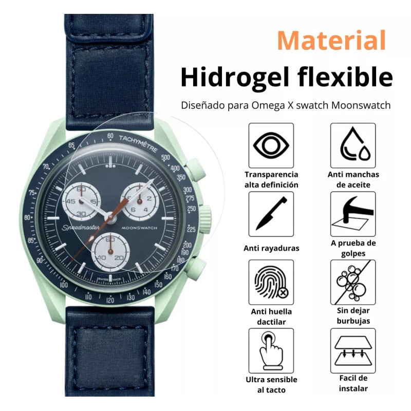 Estuchelandia 2 Pz Mica Protectora Pantalla Para Moonswatch Omega X