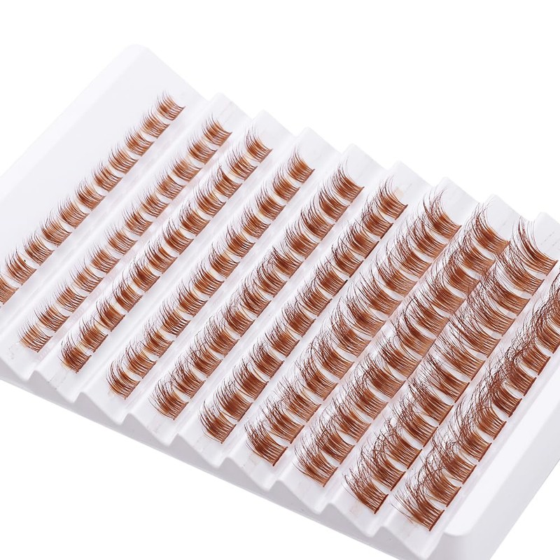 outopen Brown Lashes Clusters 140Pcs Natural Look False Eyelashes Extensions