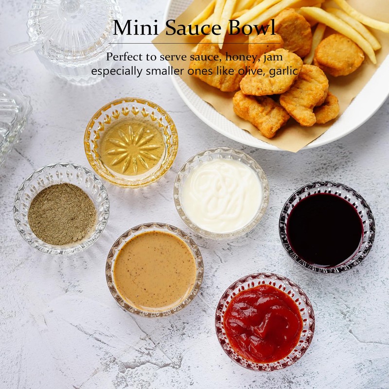 kanpura Mini Glass Bowls, Round Prep Bowl, Dishwasher Safe, Pinch