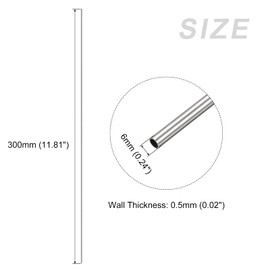 METALLIXITY 316 Stainless Steel Pipe (6 mm OD x 0.5 mm Wall D x 300 mm L) Straight Hoses - for Household Appliances Machines