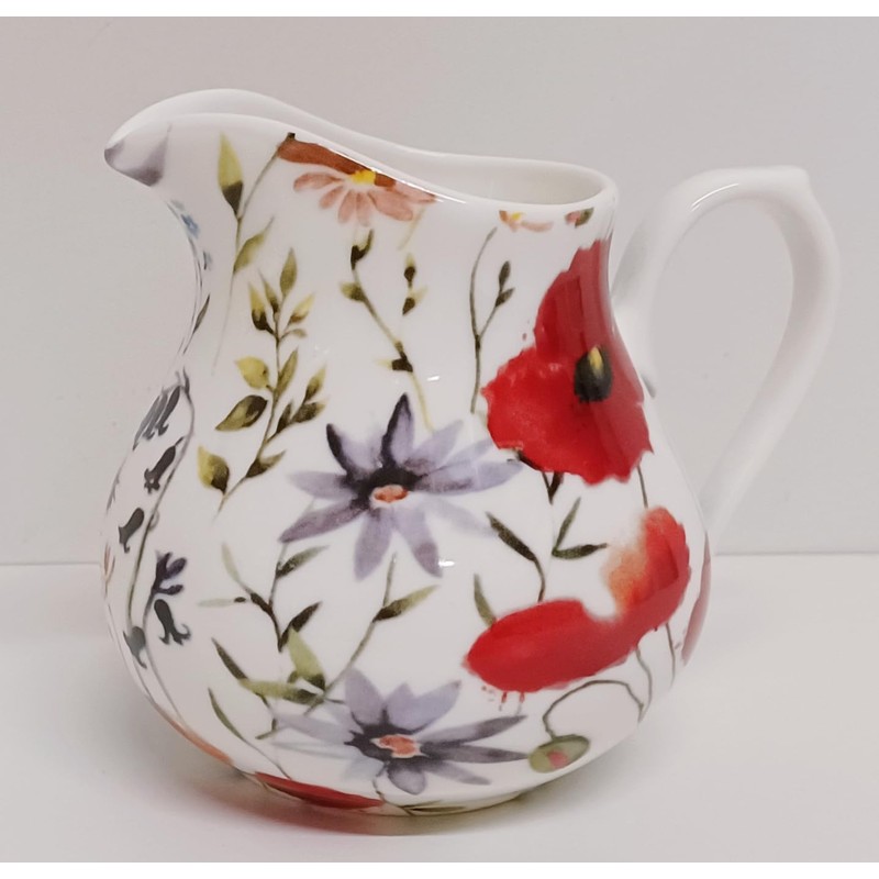 Wildflowers Meadow Cream/Milk Jug and Sugar Bowl Fine Bone China