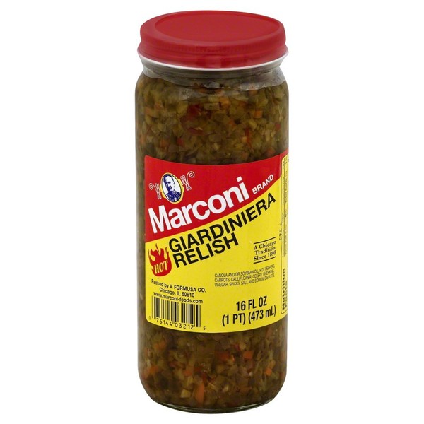 Marconi Giardiniera Relish Hot, mango , 16 Fl oz