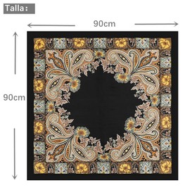 Bufandas De Seda Para Mujer Bufanda de Seda de Imitación Cuadrada 35.5 Pulgadas Bandana de Seda para Mujer Patrón de Flor de Anacardo Grande