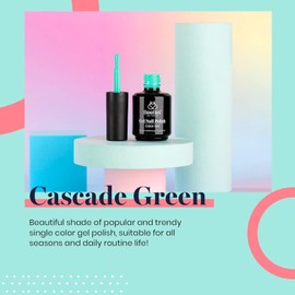 Beetles Gel Nail Polish Cascade Green Color Soak Off UV LED Nail Lamp Gel Polish 15 ml for All Season Gel Polish Nail Art Design Manicure Salon DIY Salon Gel
