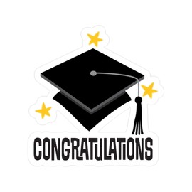 CafePress Graduation Congratulations Small Die Cut Sticker, 3"x4" Glossy Finish