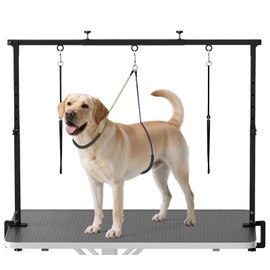 Artibear Dog Grooming Arm with Clamp for Large Dog, Adjustable Height to 33in and Width to 43in, Pet Grooming Table Arm with 2 Loop Noose & 2 No Sit Haunch Holder for Home & Store (Table Not Include)