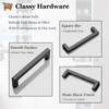 Probrico (6 Pack) Square Black Cabinet Handles 5 Inch(128mm) Hole