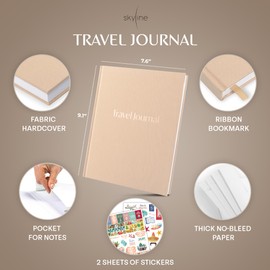 Skyline Travel Journal – Traveling Diary & Photo Journal – Vacation Essentials for Family, Men & Women – Bucket List Notebook (Sandstone)