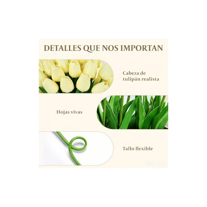 Tulipanes Artificiales Decoracion,24 Pack Flores Artificiales Con Pegamento
