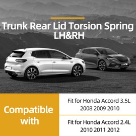 2PCS Trunk Rear Lid Torsion Spring LH&RH Fit for Honda Accord 3.5L 2008-2010, Fit for Honda Accord 2.4L 2010-2012, Replaces# 74872TA0A00, 74871TA0A00, 74872TA0G00, 74871TA0G00