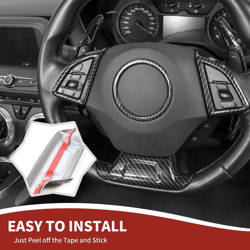 RAZPOY for Camaro Carbon Fiber Interior Trim Kit, 6PCS Gear