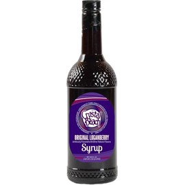 Crystal Beach Original Loganberry Syrup, Unique Flavor Combination of Raspberry and Blackberry, 1 Liter, 33.8 Oz (Pack of 1)