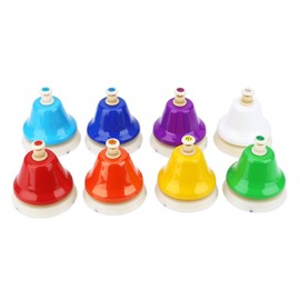 8 Notes Colourful Hand Bells Set Music Bells for Children Adults Music Lessons
