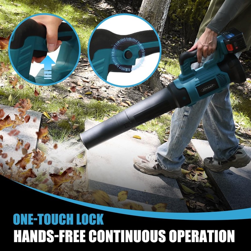 JOVANT 670CFM Leaf Blower,Leaf Blower Cordless W/20 MAX 6.0Ah Battery