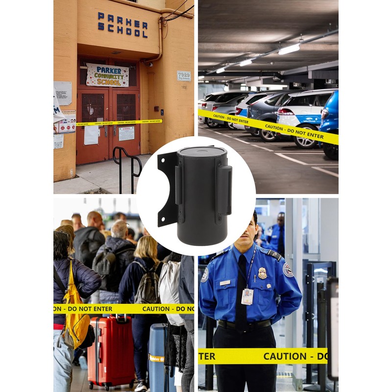 Wall Mount Retractable Barrier Belt, 16 Ft Crowd Control Retractable