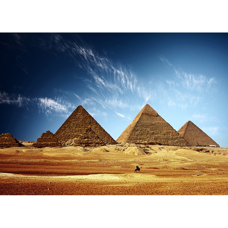 LYLYCTY Egyptian Backdrop 7x5ft Desert Blue Sky Pyramids Photo Background